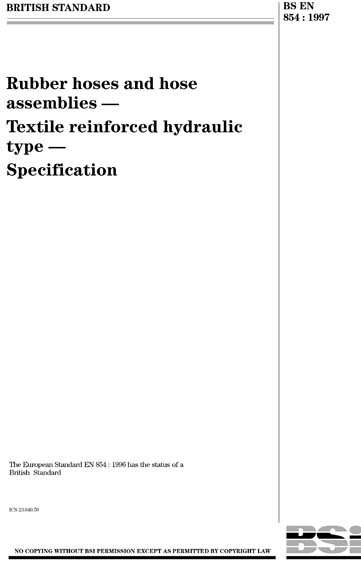BS EN 854:1997 - Rubber hoses and hose assemblies. Textile reinforced ...