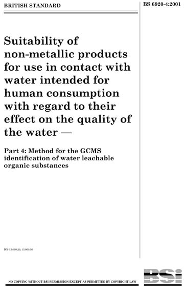BS 6920-4:2001 - Suitability of non-metallic products for use in ...