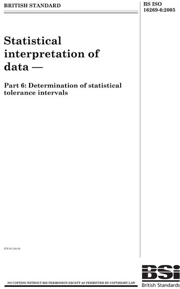 BS ISO 16269-6:2005 - Statistical interpretation of data. Determination ...
