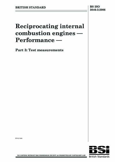 Iso 306b BS ISO 3046-3:2006 - Reciprocating internal combustion engines ...