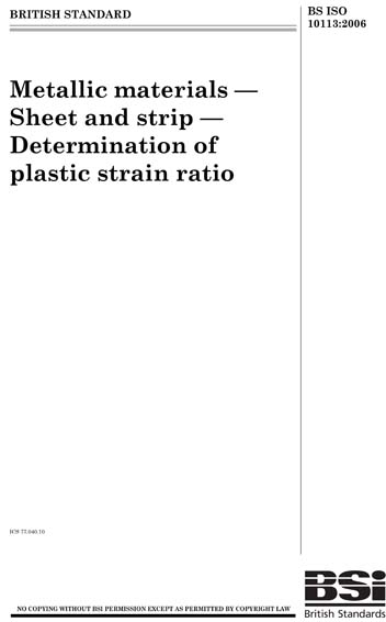BS ISO 10113:2006 - Metallic materials. Sheet and strip. Determination ...