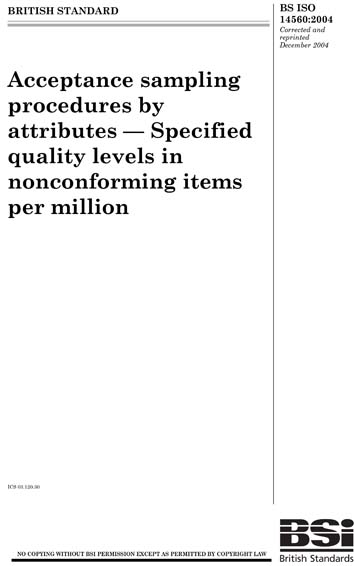 BS ISO 14560:2004 - Acceptance sampling procedures by attributes ...