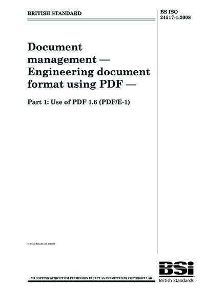 Pdf Standards BS ISO 24517-1:2008 - Document management. Engineering document format ...