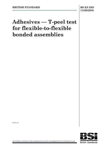 Iso 11339 Example Length BS EN ISO 11339:2010 - Adhesives. T-peel test for flexible-to-flexible ...