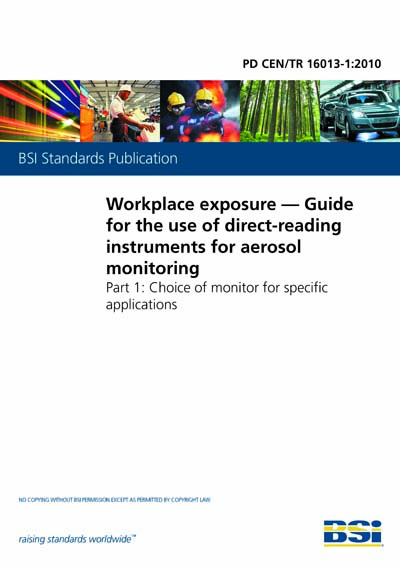 PD CEN/TR 16013-1:2010 - Workplace exposure. Guide for the use of ...