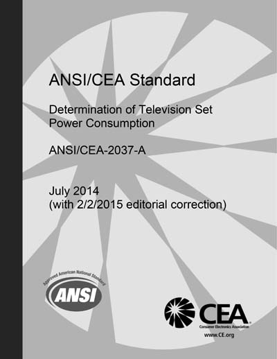 CEA 2037-A-2014 (ANSI) - Determination of Television Set Power Consumption