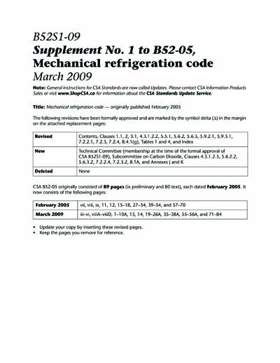 b52 mechanical refrigeration code