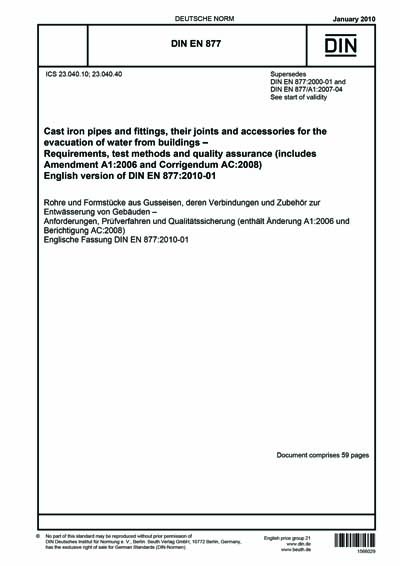 DIN EN 877 2010 Cast Iron Pipes And Fittings Their Joints And din-en-877-2010-cast-iron-pipes-and-fittings-their-joints-and