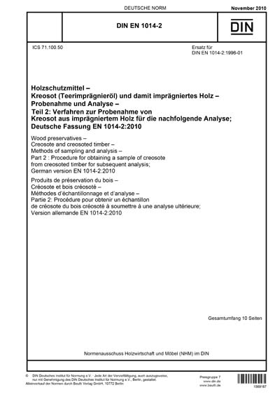 DIN EN 1014 2 2010 DE Holzschutzmittel Kreosot Teerimpr gnier l 