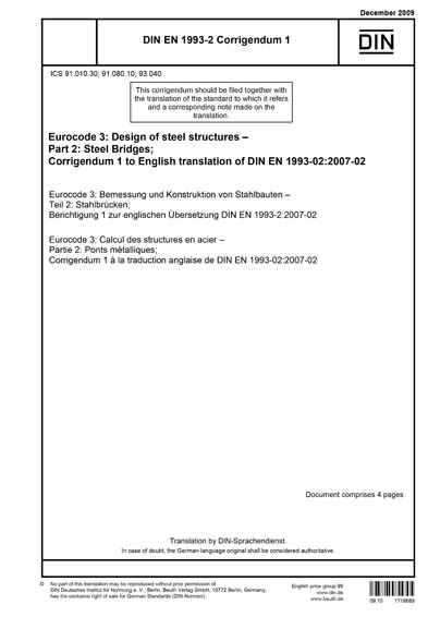 DIN EN 1993-2 Berichtigung 1:2009 - Eurocode 3: Design of steel ...