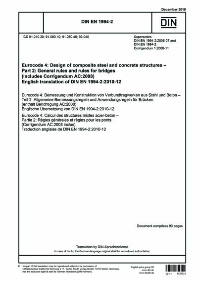 DIN EN 1994-2:2010 - Eurocode 4: Design of composite steel and concrete ...