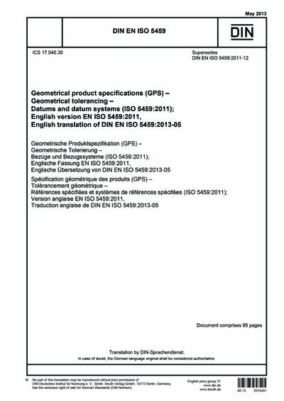 DIN EN ISO 5459 2013 Geometrical Product Specifications GPS 