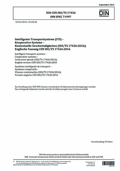 Iso 17426 Color Code DIN CEN ISO/TS 17426*DIN SPEC 71997:2016 - Intelligent transport ...