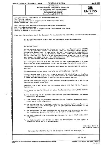DIN EN 2155-13:1993 DE - Luft- und Raumfahrt; Prüfverfahren für ...