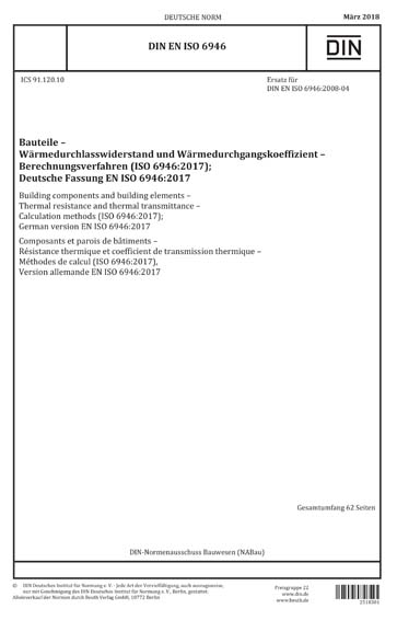 DIN EN ISO 6946 2018 DE Bauteile W rmedurchlasswiderstand Und 