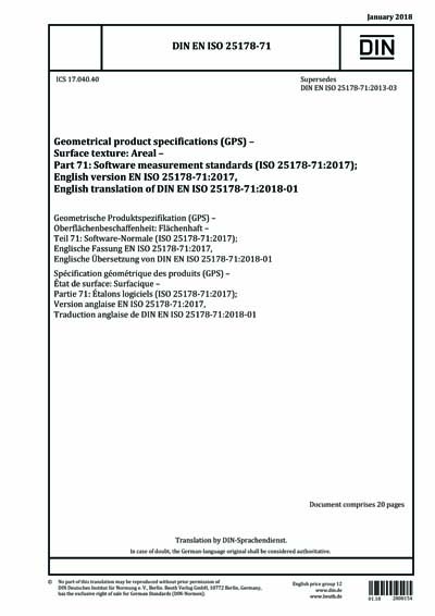 DIN EN ISO 25178-71:2018 - Geometrical product specifications (GPS ...