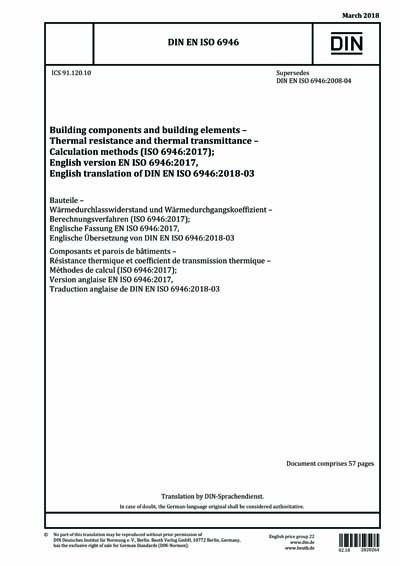 DIN EN ISO 6946 2018 Building Components And Building Elements 
