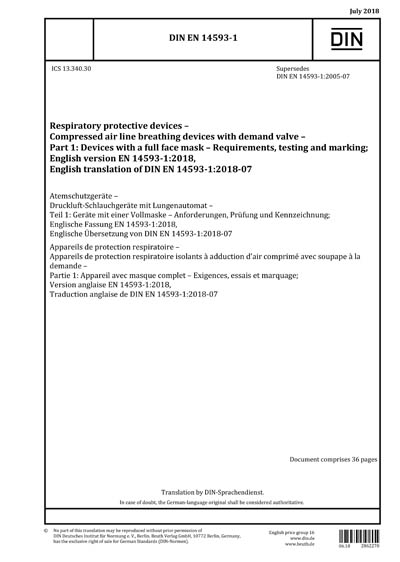 DIN EN 14593-1:2018 - Respiratory protective devices - Compressed air ...