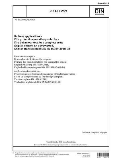 DIN EN 16989:2018 - Railway applications - Fire protection on railway ...