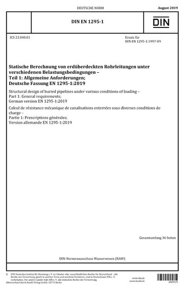 DIN EN 1295-1:2019 DE - Statische Berechnung von erdüberdeckten ...