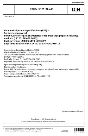 DIN EN ISO 25178-600:2019 - Geometrical product specifications (GPS ...