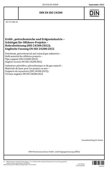 DIN EN ISO 24200:2022 - Petroleum, petrochemical and natural gas ...