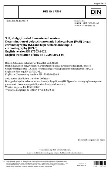 DIN EN 17503:2022 - Soil, sludge, treated biowaste and waste ...