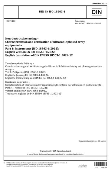 DIN EN ISO 18563-1:2022 - Non-destructive testing - Characterization ...