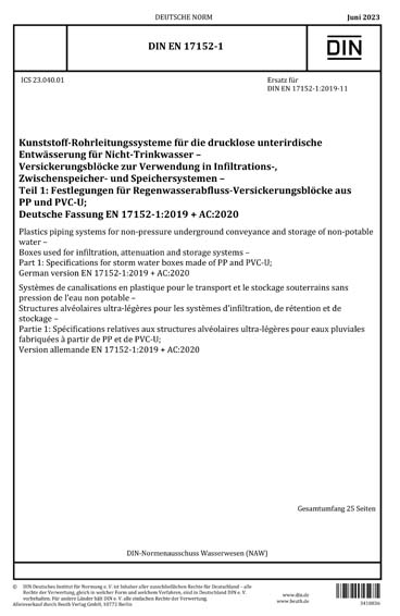 DIN EN 17152-1:2023 DE - Kunststoff-Rohrleitungssysteme für die ...
