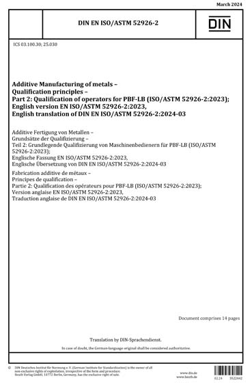 Standards PDF Cover Page