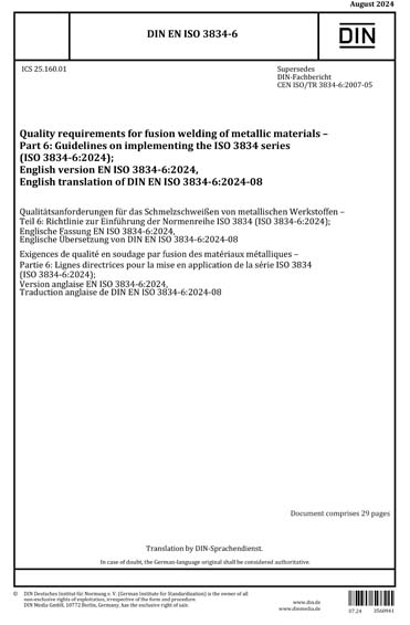 Iso 3834 Checklist.pdf DIN EN ISO 3834-6:2024 - Quality requirements for fusion welding of ...