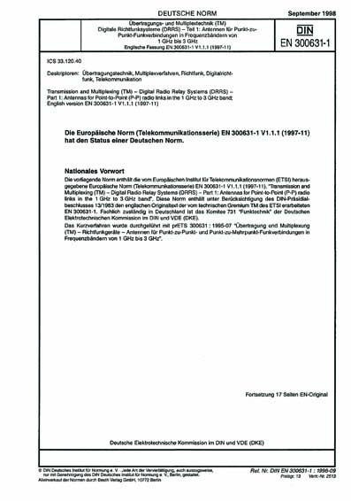DIN EN 300631-1:1998 - Transmission and Multiplexing (TM) - Digitale ...