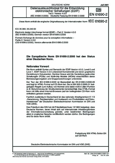 DIN EN 61690-2:2001 - Electronic Design Interchange Format (EDIF ...