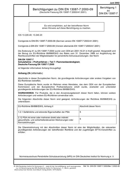 DIN EN 13087-7 Berichtigung 1:2002 DE - Berichtigungen zu DIN EN 13087 ...