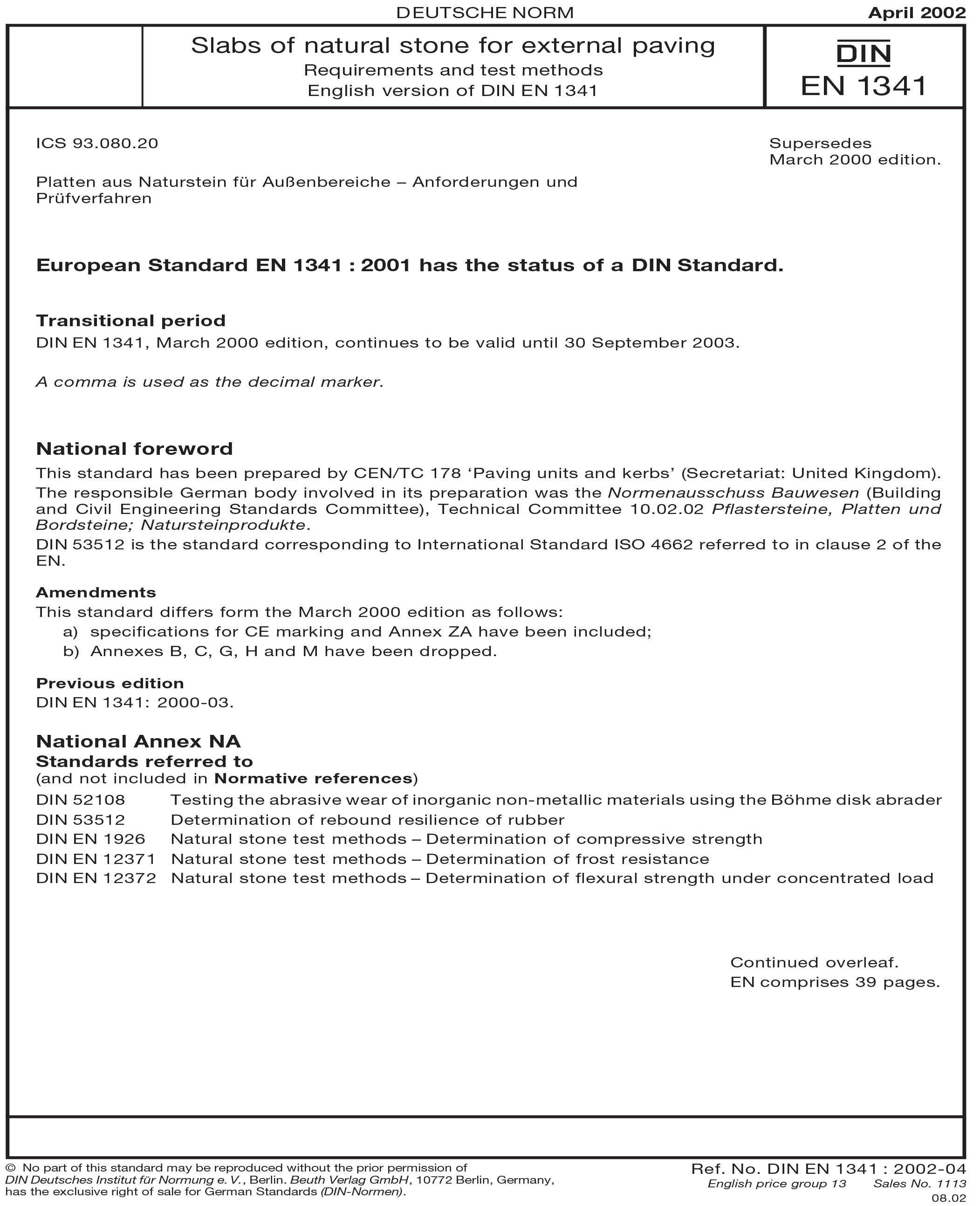 Standards PDF Cover Page