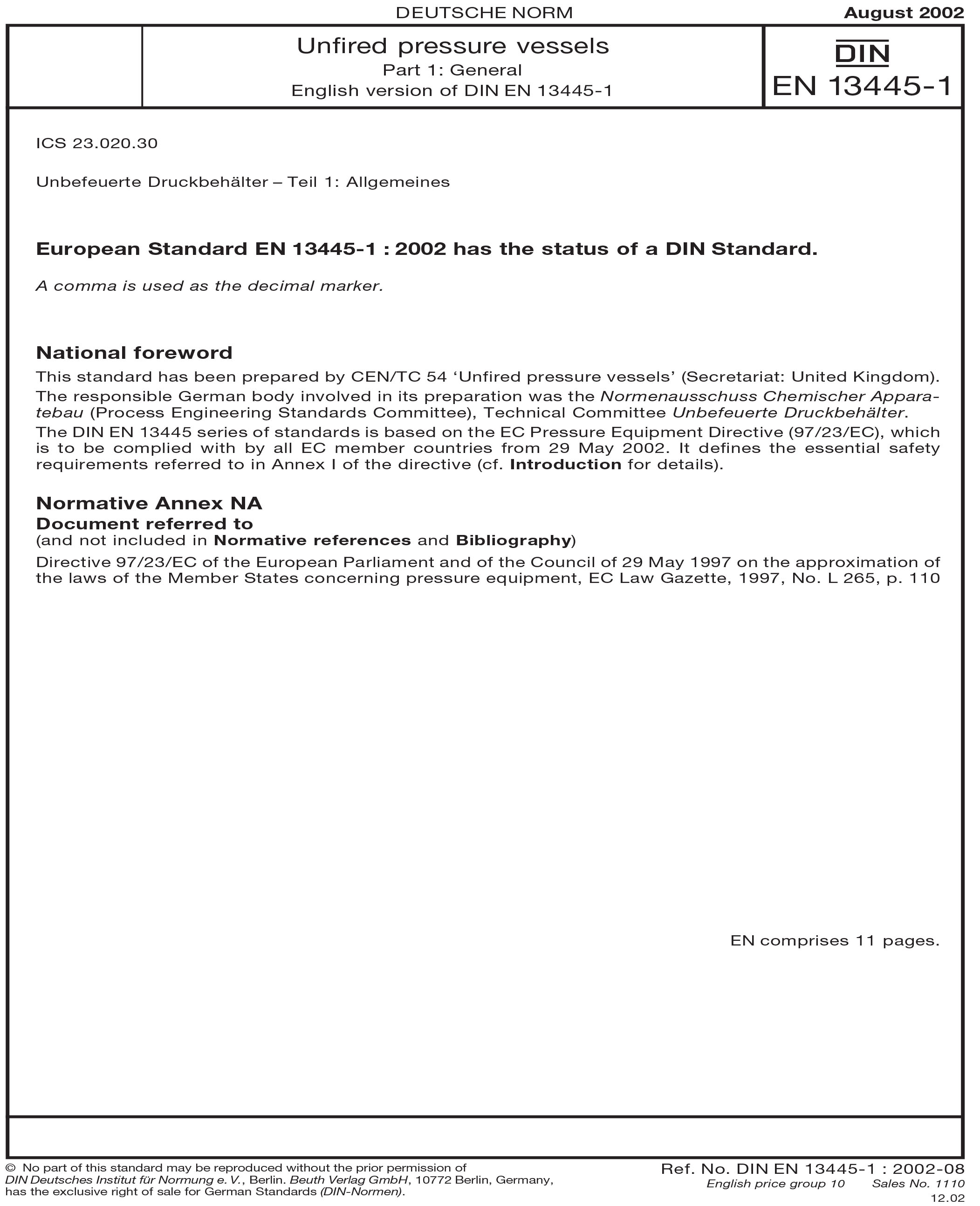 Standards PDF Cover Page