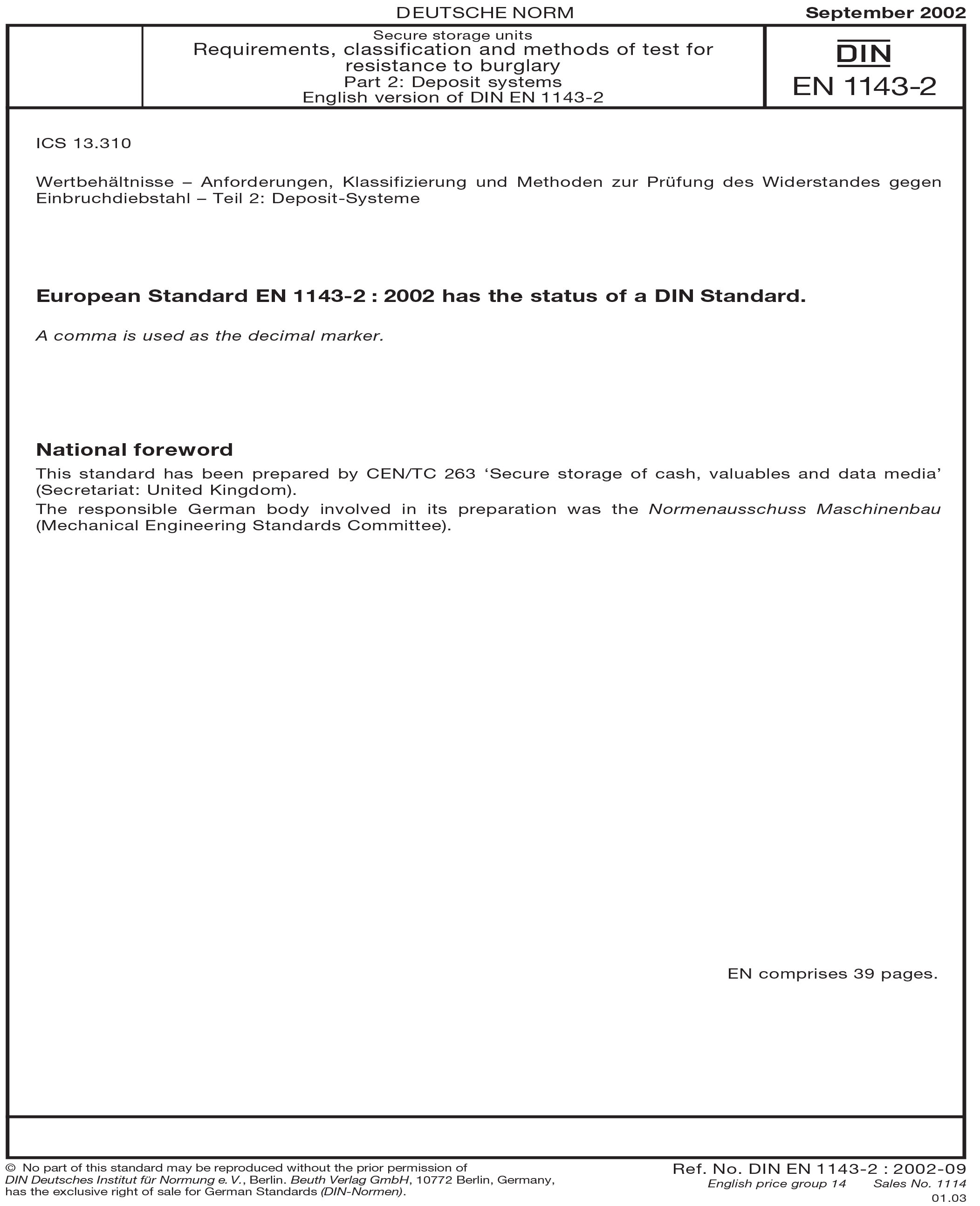 Standards PDF Cover Page