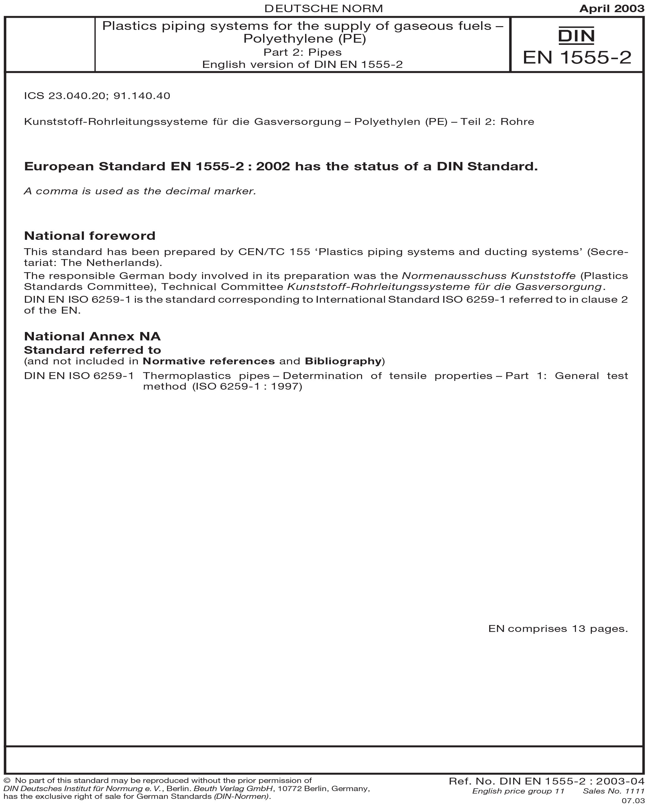 Standards PDF Cover Page