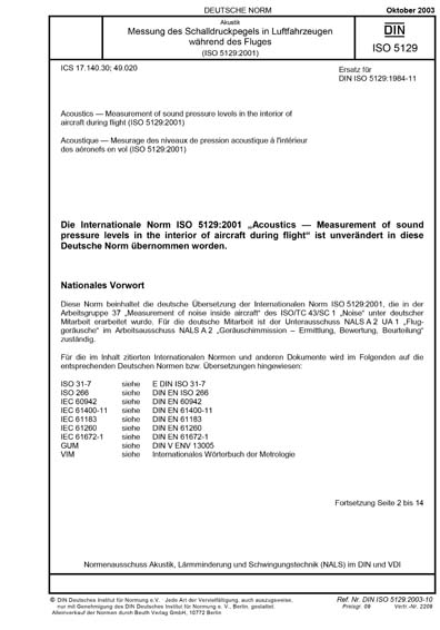 DIN ISO 5129:2003 DE - Akustik - Messung des Schalldruckpegels in ...