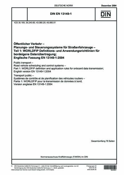 DIN EN 13149-1:2004 DE - Öffentlicher Verkehr - Planungs- und ...