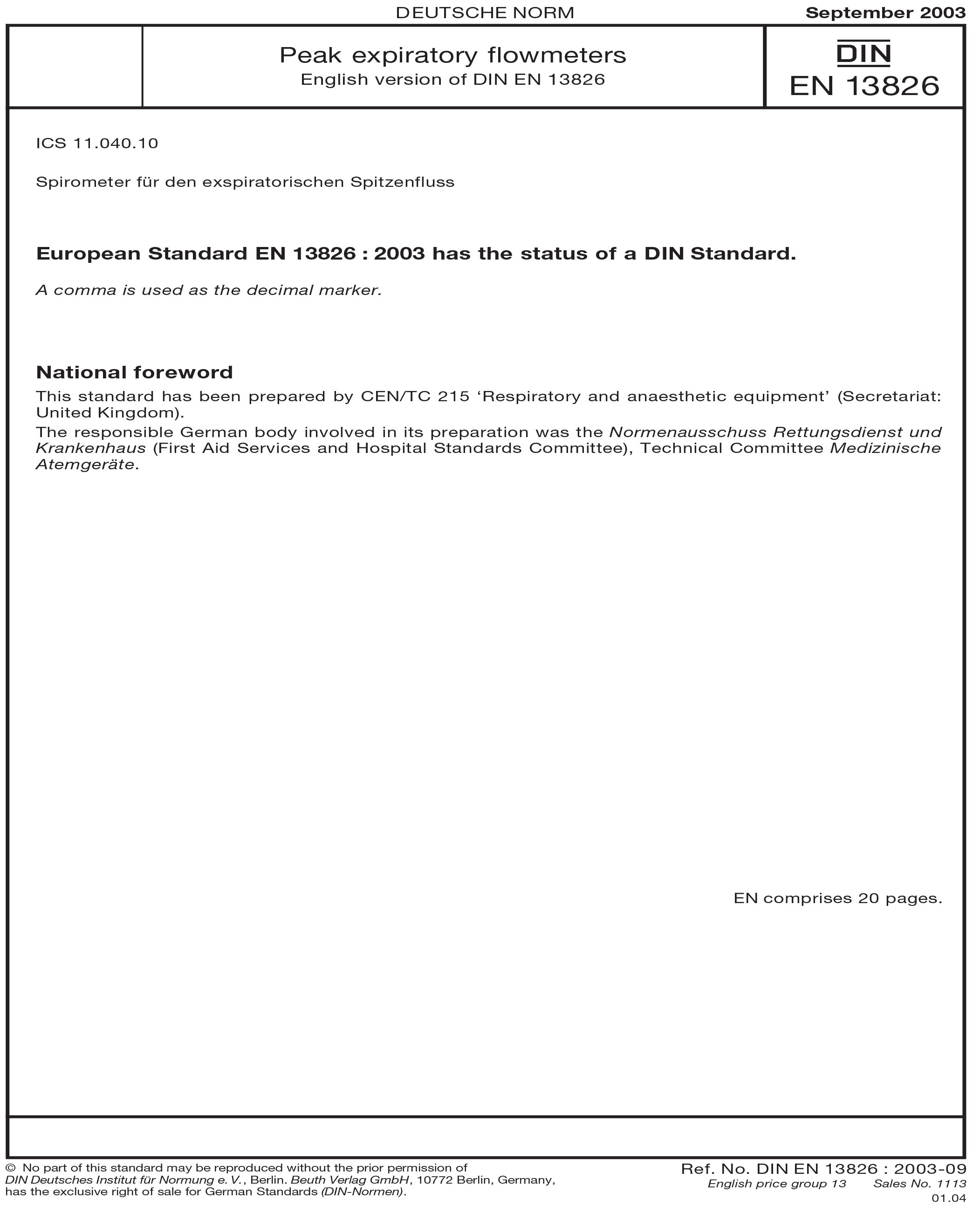 Standards PDF Cover Page