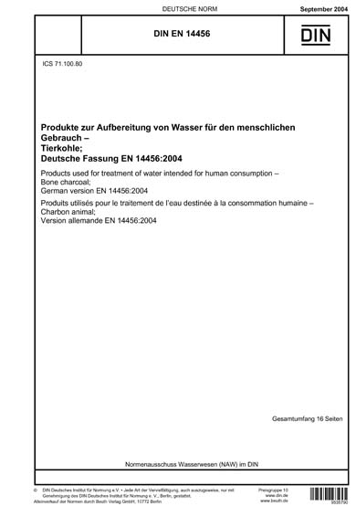 DIN EN 14456:2004 DE - Produkte zur Aufbereitung von Wasser für den ...