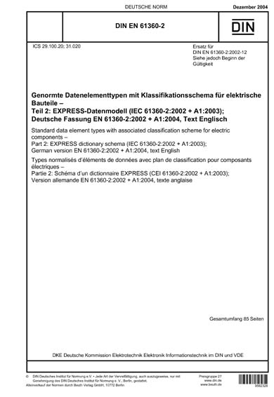 DIN EN 61360-2:2004 DE - Genormte Datenelementtypen mit ...