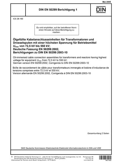 DIN EN 50299 Berichtigung 1:2005 DE - Ölgefüllte ...