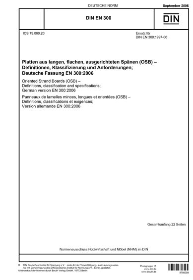 DIN EN 300:2006 DE - Platten aus langen, flachen, ausgerichteten Spänen ...