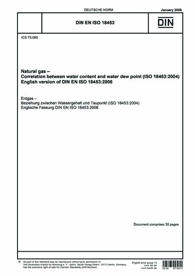 DIN EN ISO 18453:2006 - Natural gas - Correlation between water content ...