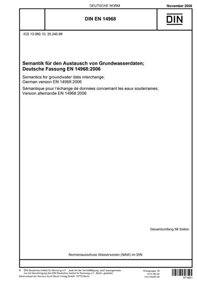 DIN EN 14968:2006 DE - Semantik für den Austausch von Grundwasserdaten ...