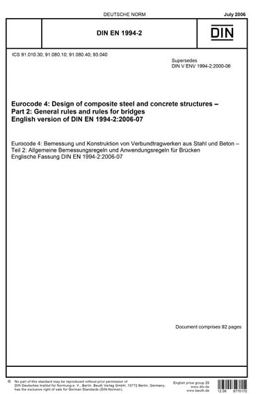 DIN EN 1994-2:2006 - Eurocode 4: Design of composite steel and concrete ...