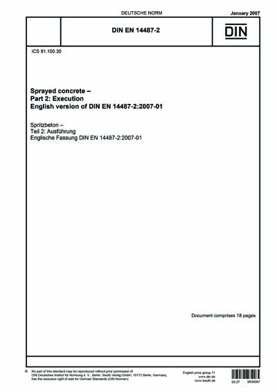 DIN EN 14487-2:2007 - Sprayed concrete - Part 2: Execution; German ...