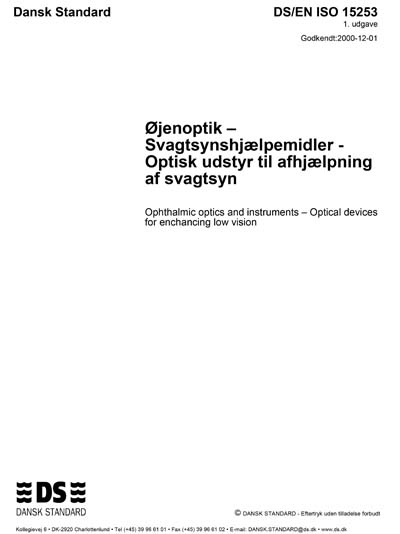 Iso 1553 DS/EN ISO 15253:2000 - Ophthalmic optics and instruments - Optical ...